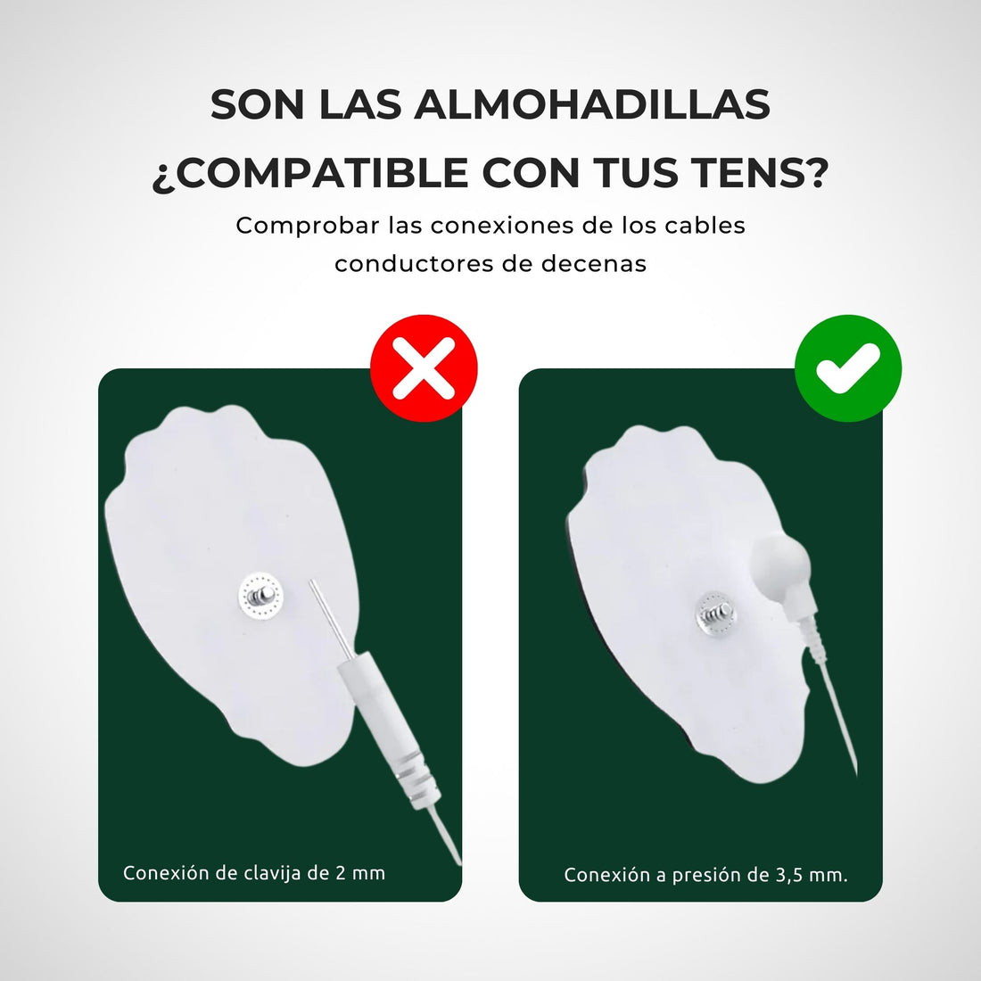 Almohadillas de Repuesto para Unidades TENS con Conector a Presión Estándar