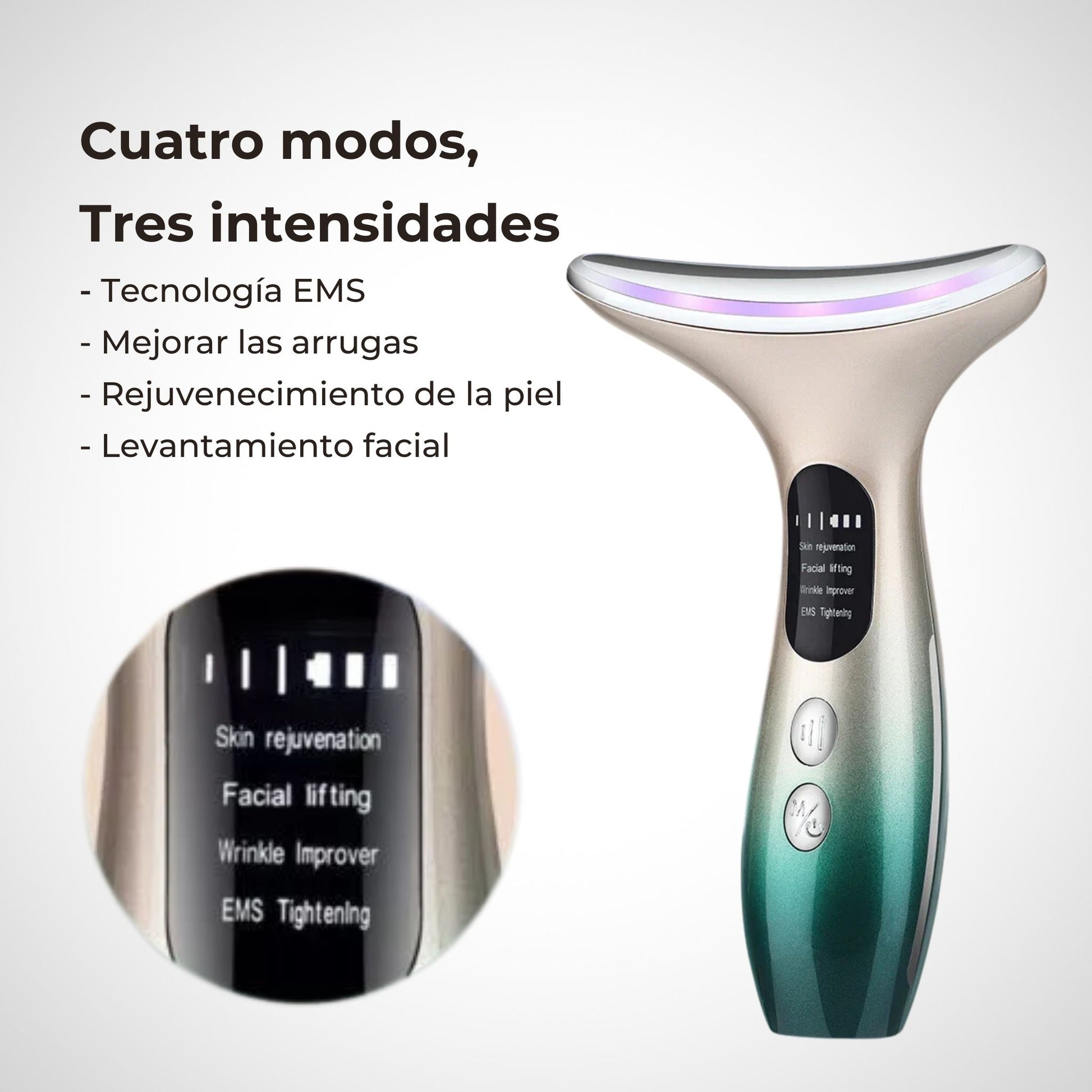 Masajeador Facial LED Eliminación de Arrugas y Cuidado de la Piel